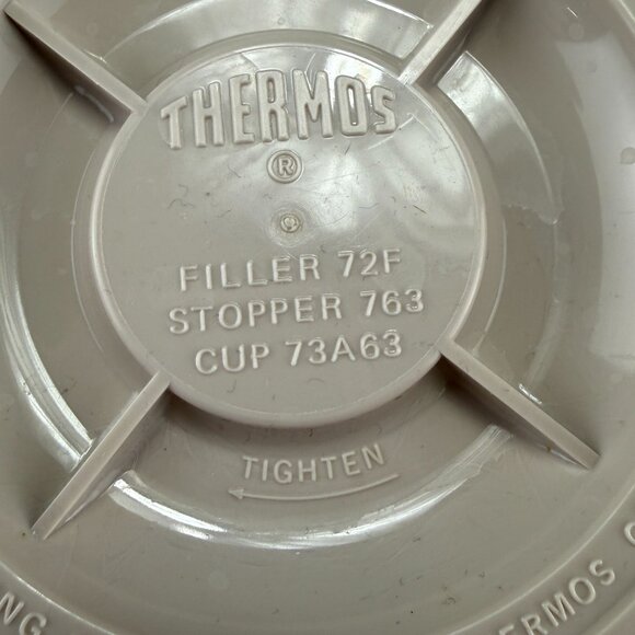 Vintage Thermos King Seeley Hot Cold Vacuum Bottle Red Tan - Picture 8 of 16